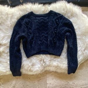 Slightly Cropped Blue Sweater